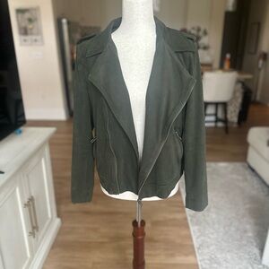 Who What Wear Dark Green Leather Jacket